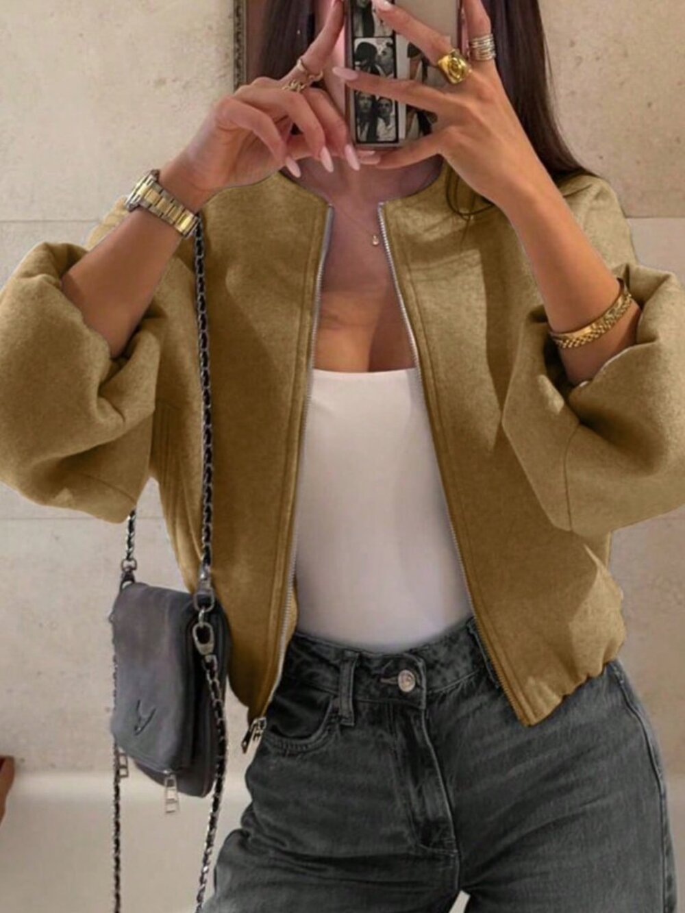 Camel Casual Women's Zip-Soft Bomber Jacket
